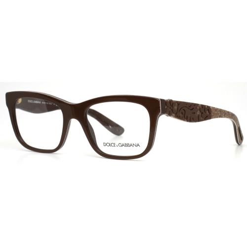 Dolce Gabbana DG3239 3002 Brown Womens Square Eyeglasses 52-18-140 B:40