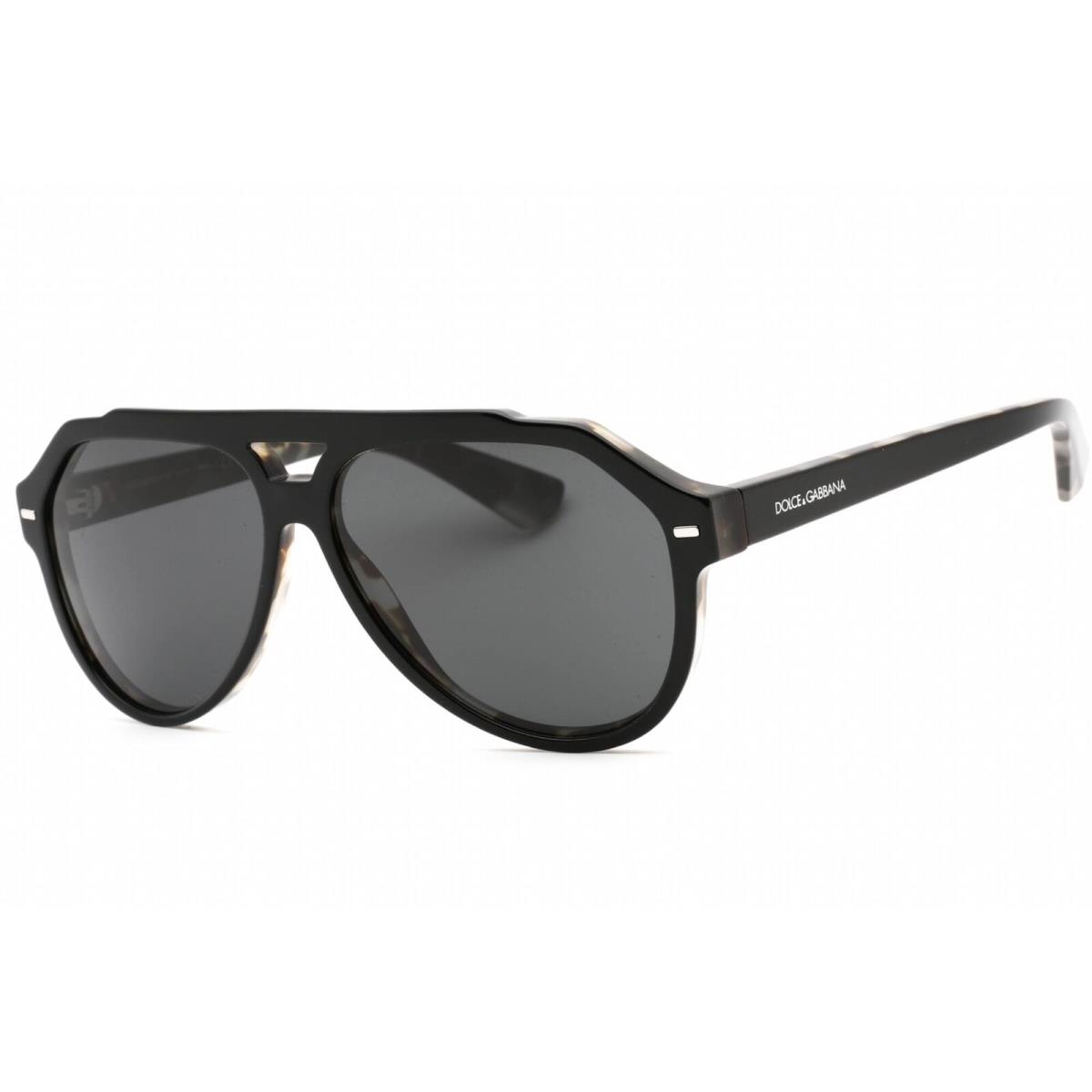 Dolce Gabbana Pilot Sunglasses DG 4452/F 340387 Black Grey Havana Men`s