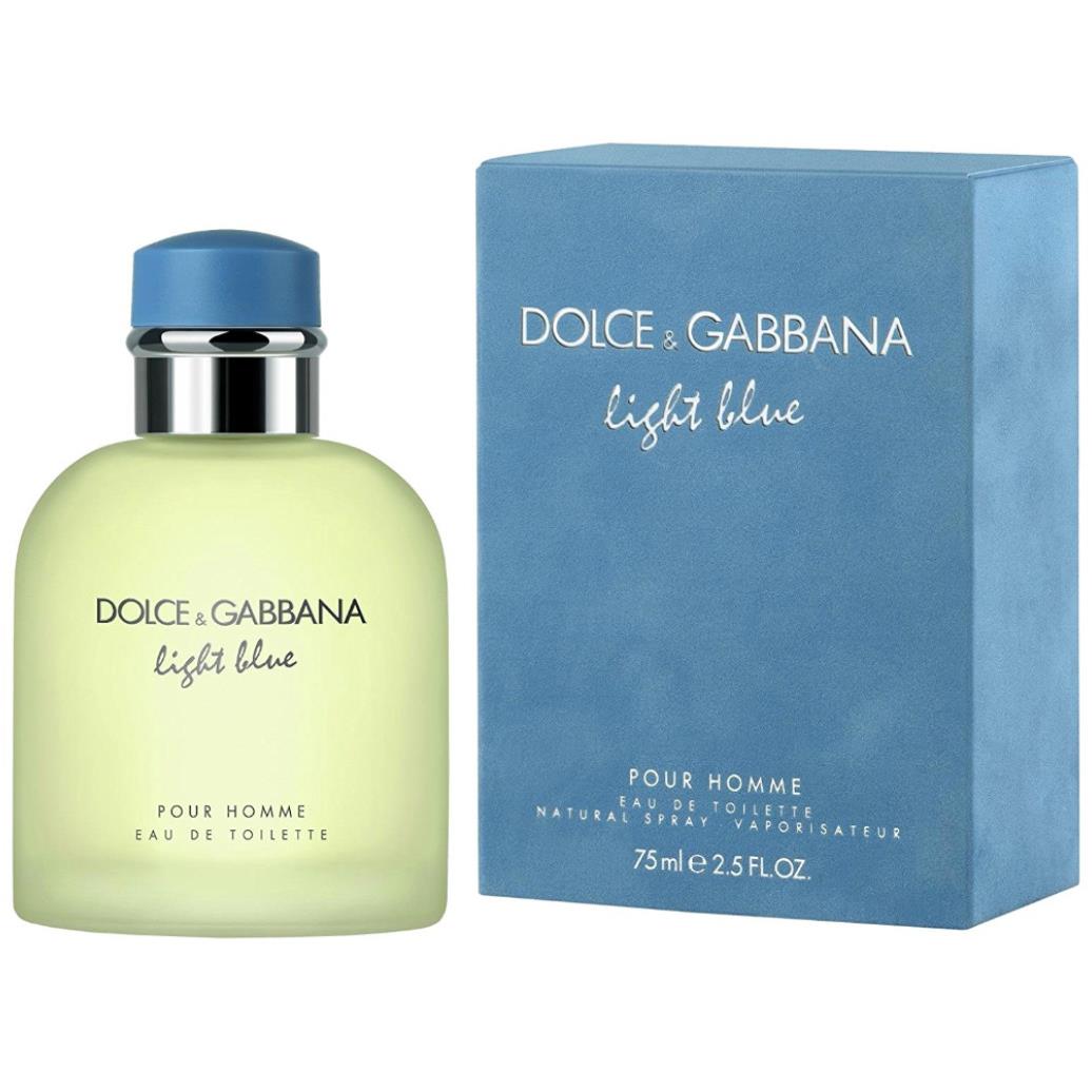 Dolce Gabbana Light Blue Men Fragrance Toilette Spray 2.5 FL OZ 75 ml Made UK