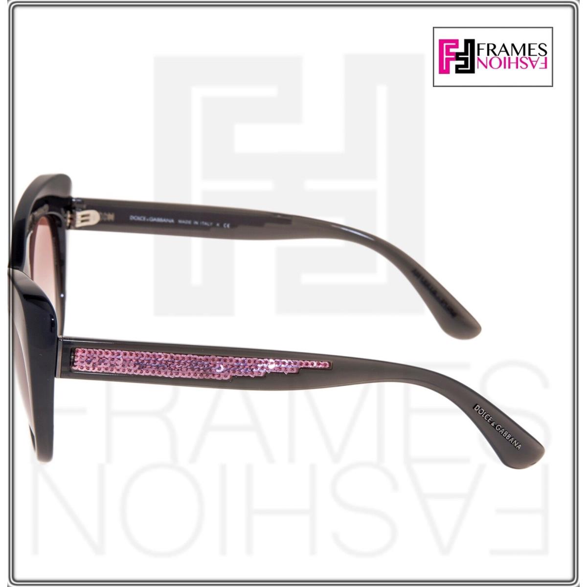 Dolce Gabbana Sequined 6110 Shiny Black Pink Gradient Cat Eye Sunglass DG6110