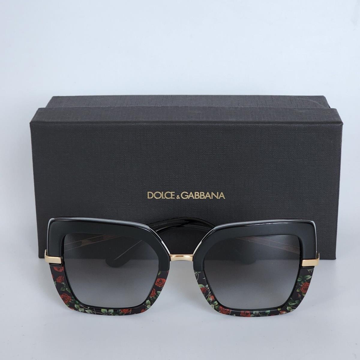 Dolce Dolce & Gabbana DG4373 Galf Gabbana DG4373 Galf Print Black Red Roses/grey Gradient Sunglasses