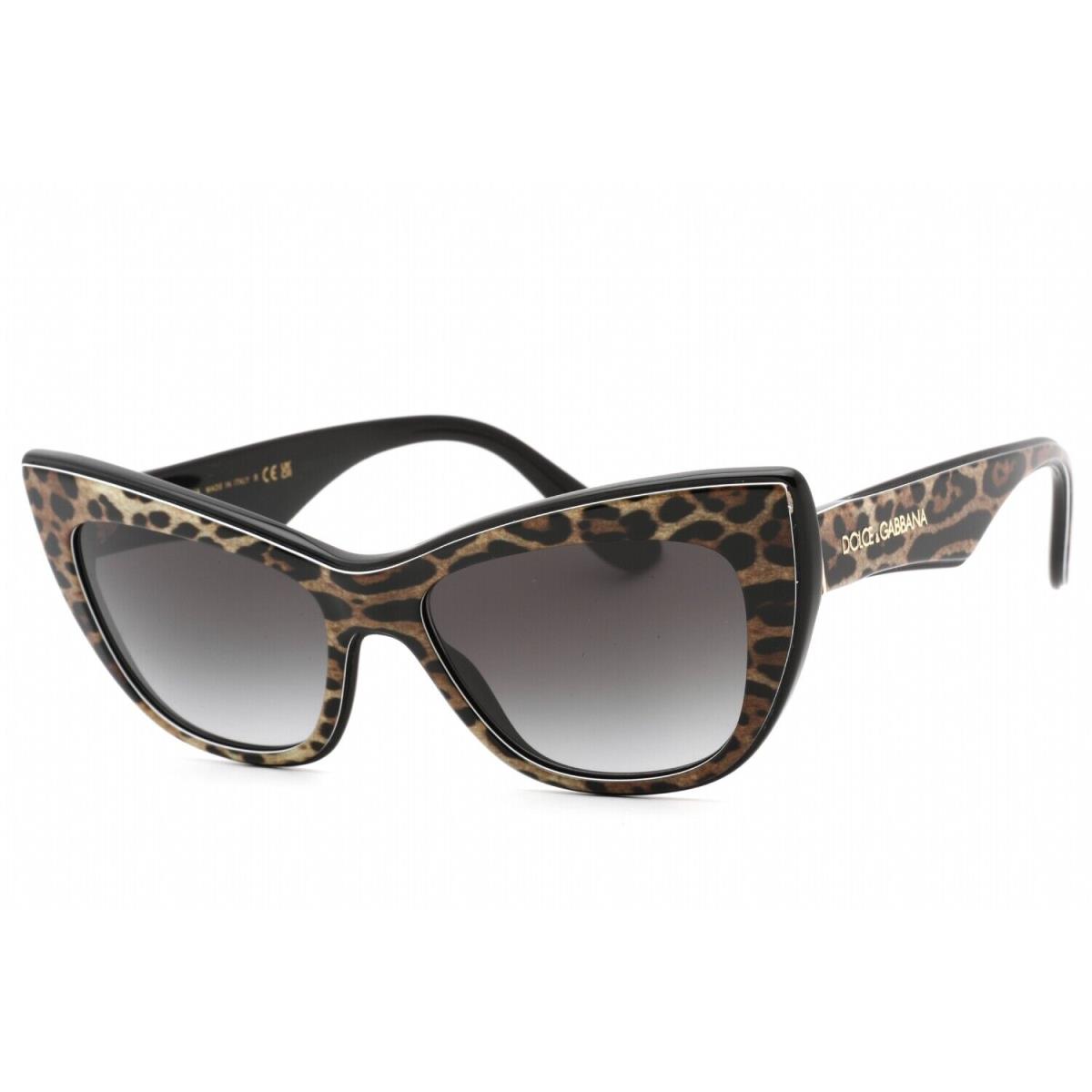 Dolce Gabbana DG4417 31638G Sunglasses Black Leopard Frame Grey Gradient