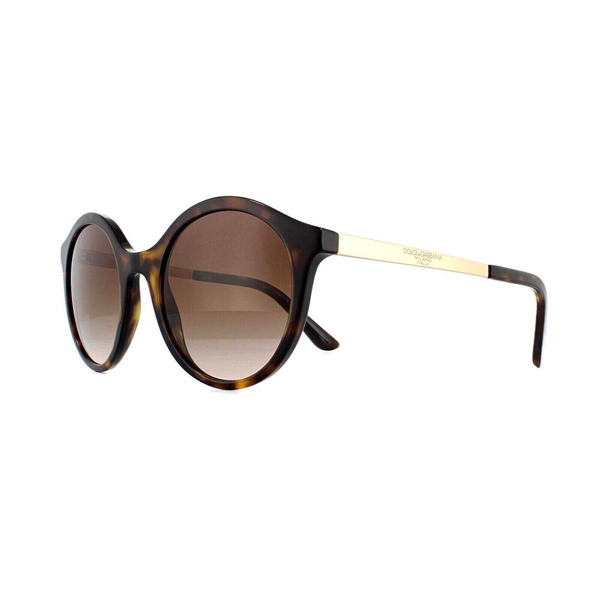 Dolce Gabbana DG4358F 502/13 51 Havana Gold Brown Gradient Sunglasses