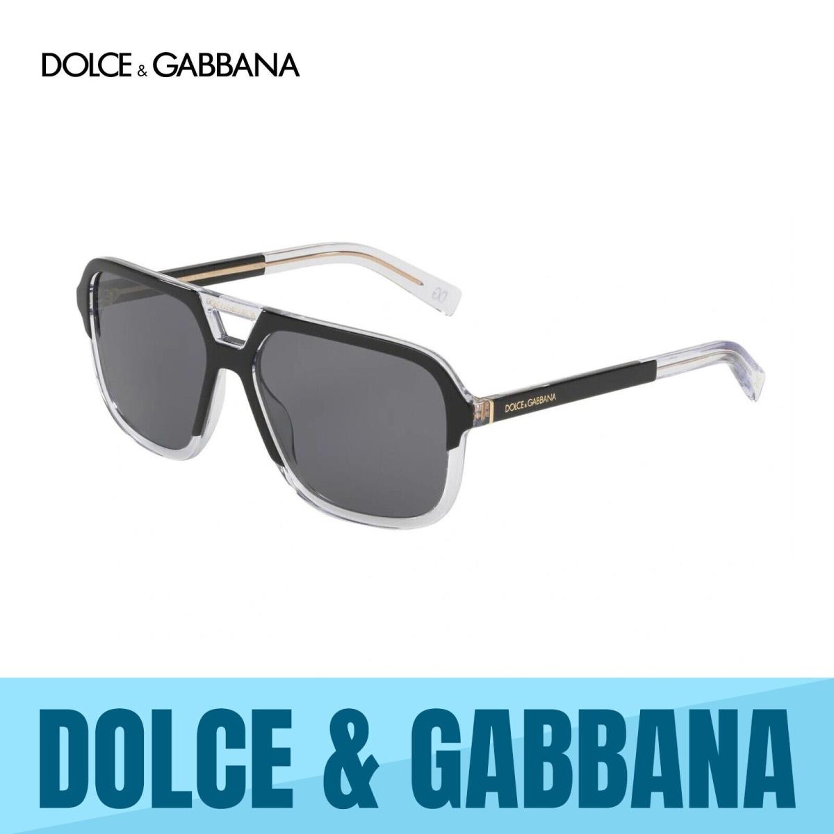 Dolce Dolce & Gabbana DG4354 Gabbana DG4354 501/81 Matte Black Crystal-dark Grey Polarized Sunglasses