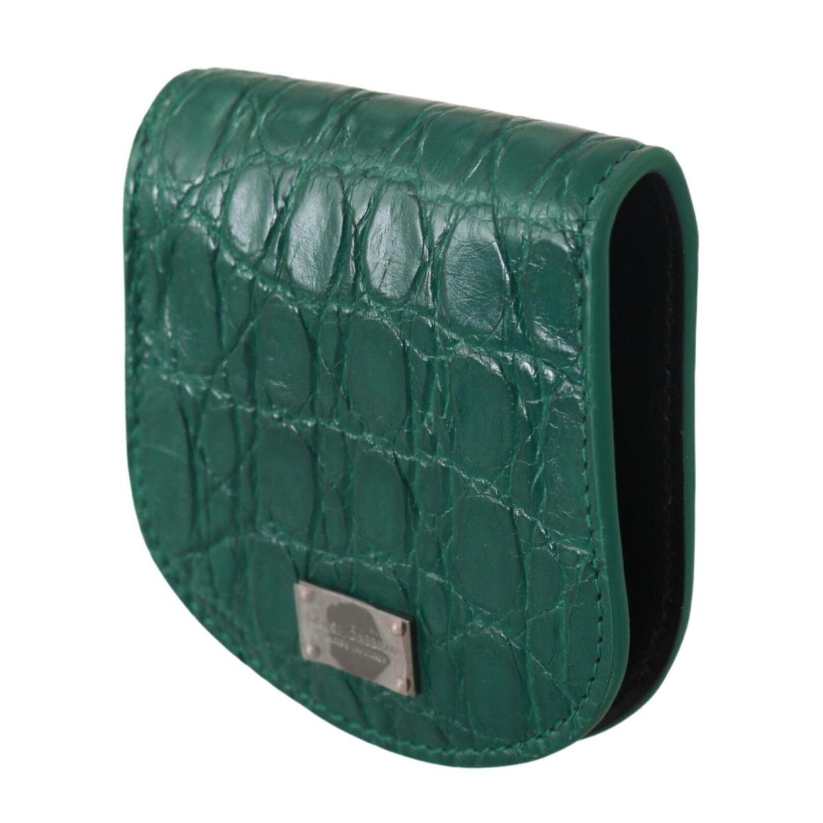 Dolce Gabbana Green Exotic Skins Condom Case Holder Wallet