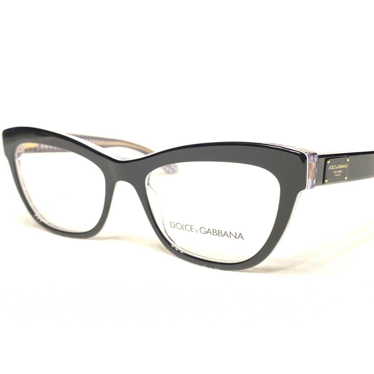 Dolce Gabbana DG3253 3080 Womens Black Clear Eyeglasses Frames 51/17 140