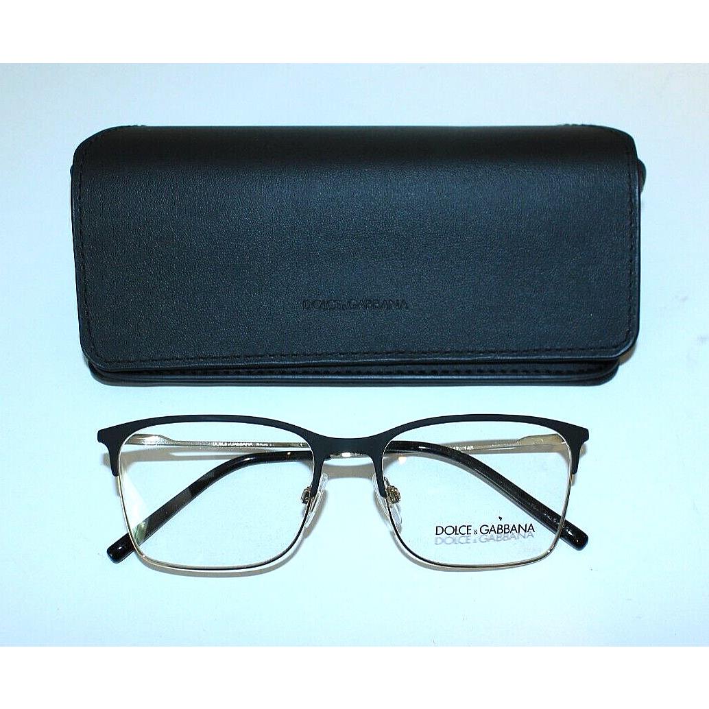 Dolce Gabbana Men`s Matte Black/pale Gold Eyeglasses DG1289 1305 54-17-145