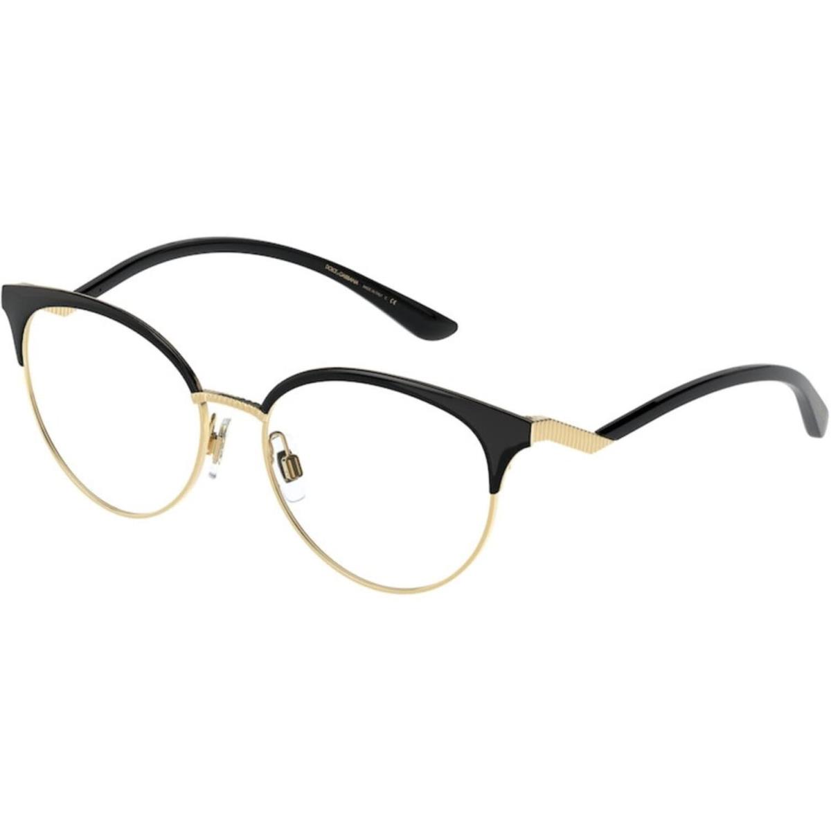 Dolce Gabbana DG 1337 1334 Gold Black Eyeglasses 53/16/145