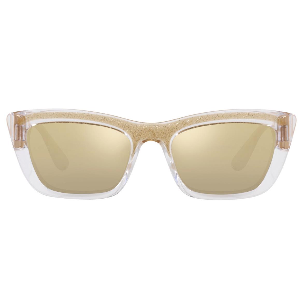 Dolce Gabbana DG6171 3352V9 Gold Glitter Cat Eye 54 mm Women`s Sunglasses