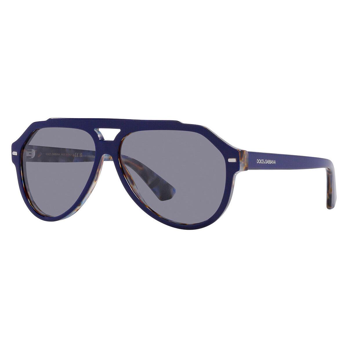 Dolce Gabbana Men`s 60mm Blue On Blue Havana Sunglasses DG4452F-3423-1-60