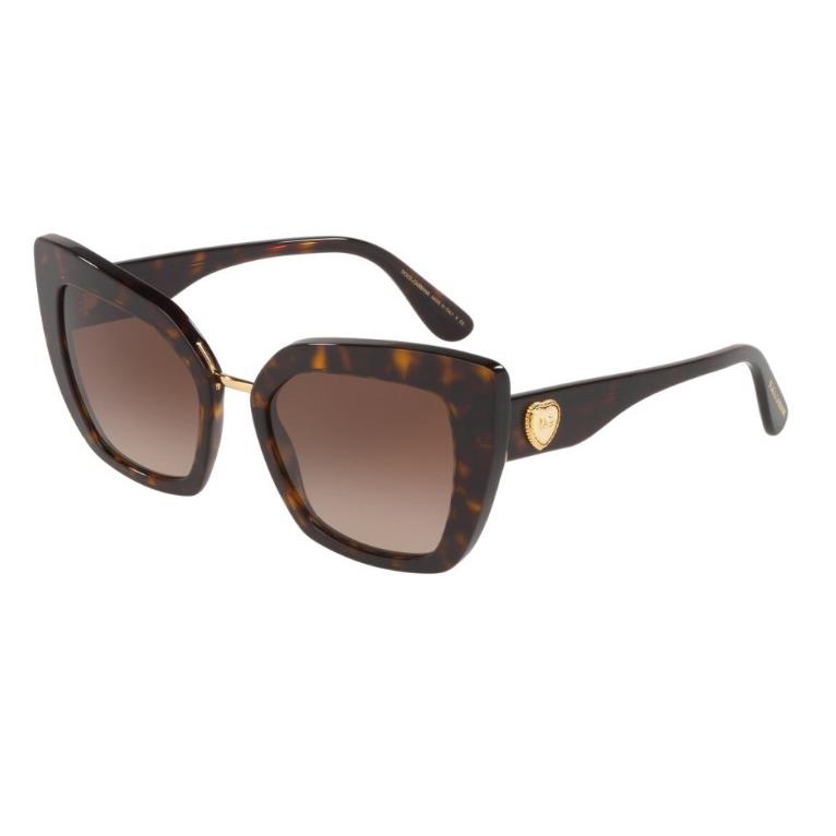 Dolce Gabbana DG4359 502 13 Havana Cat Eye Women`s 52 mm Sunglasses