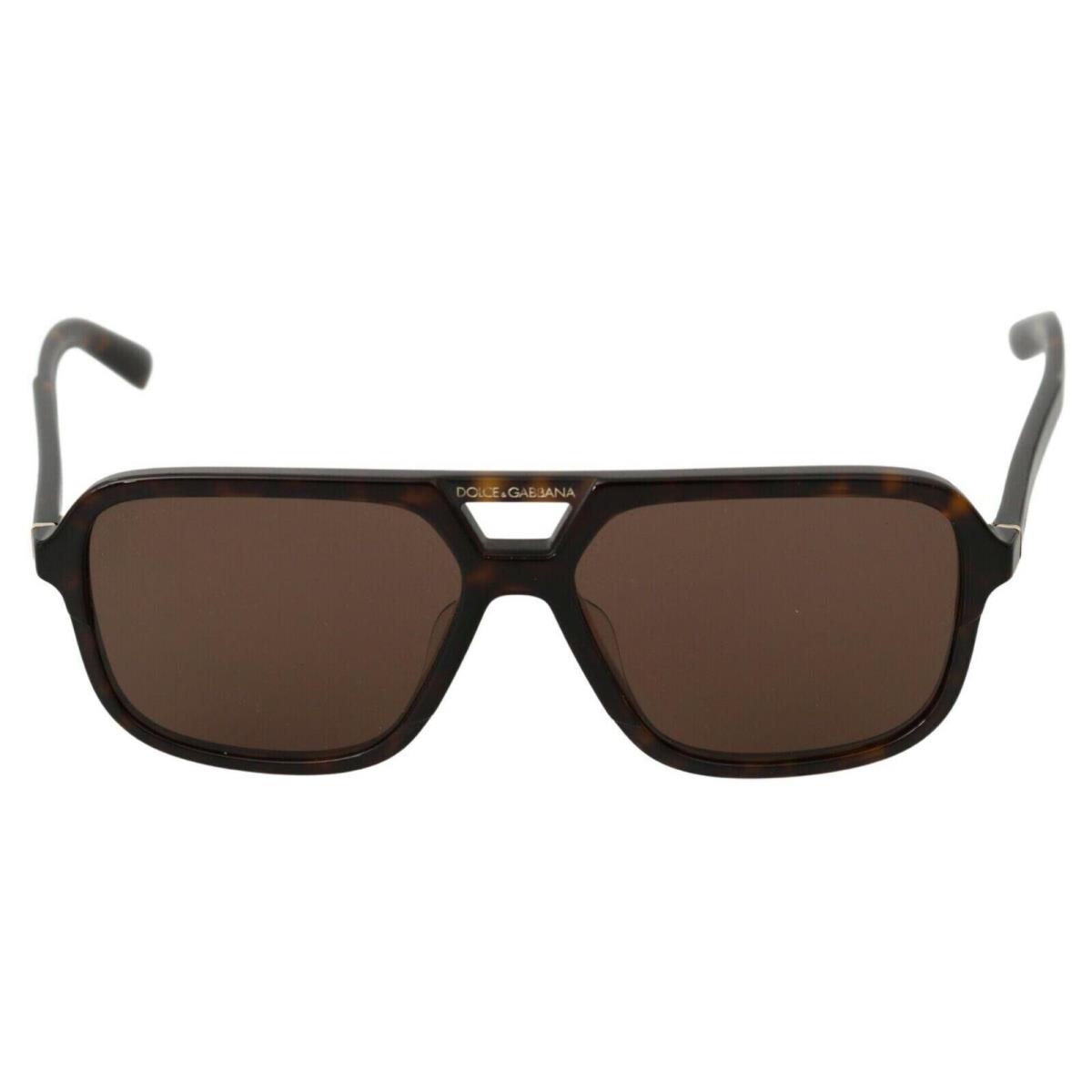 Dolce Gabbana Brown Leopard Pattern Aviator Pilot Mens Sunglasses