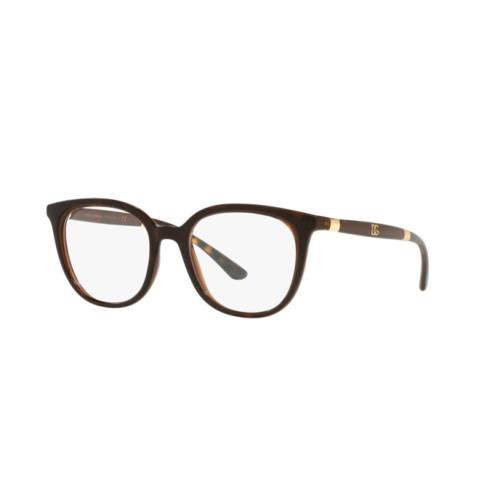 Dolce Gabbana DG5080 3185 50 Havana Transparent Brown Optical Eyeglasses