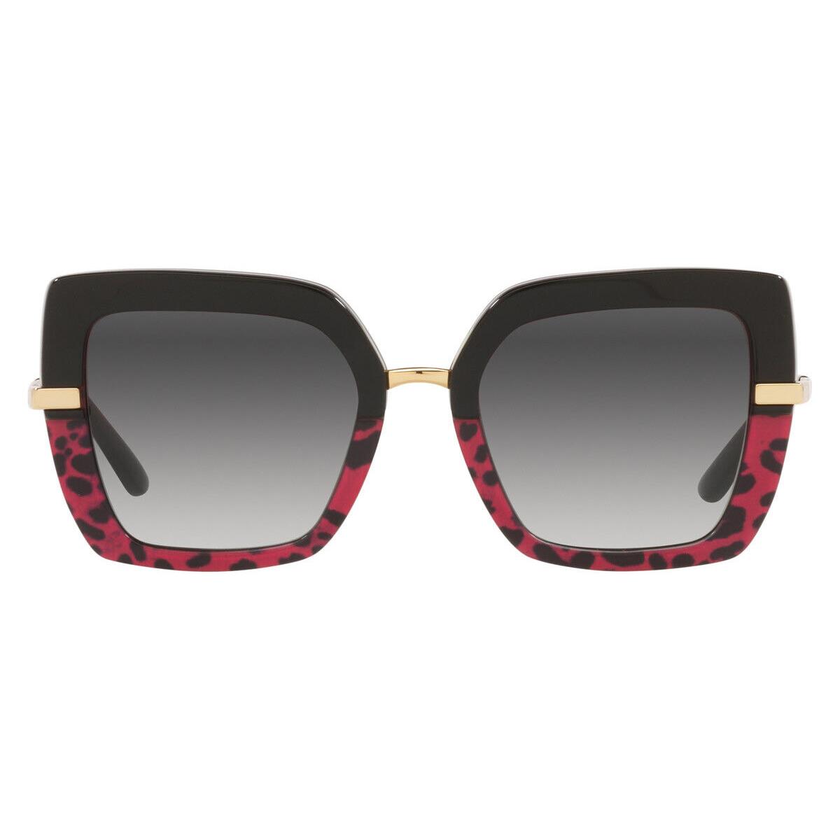 Dolce Gabbana DG4373 Half Print Black/ Leo Pink /gray Gradient Sunglasses