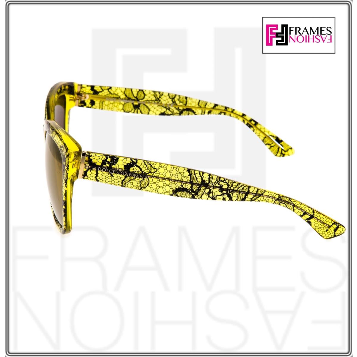 Dolce Gabbana 4226 Chantilly Lace Yellow Translucent Gold Mirrored Sunglasses