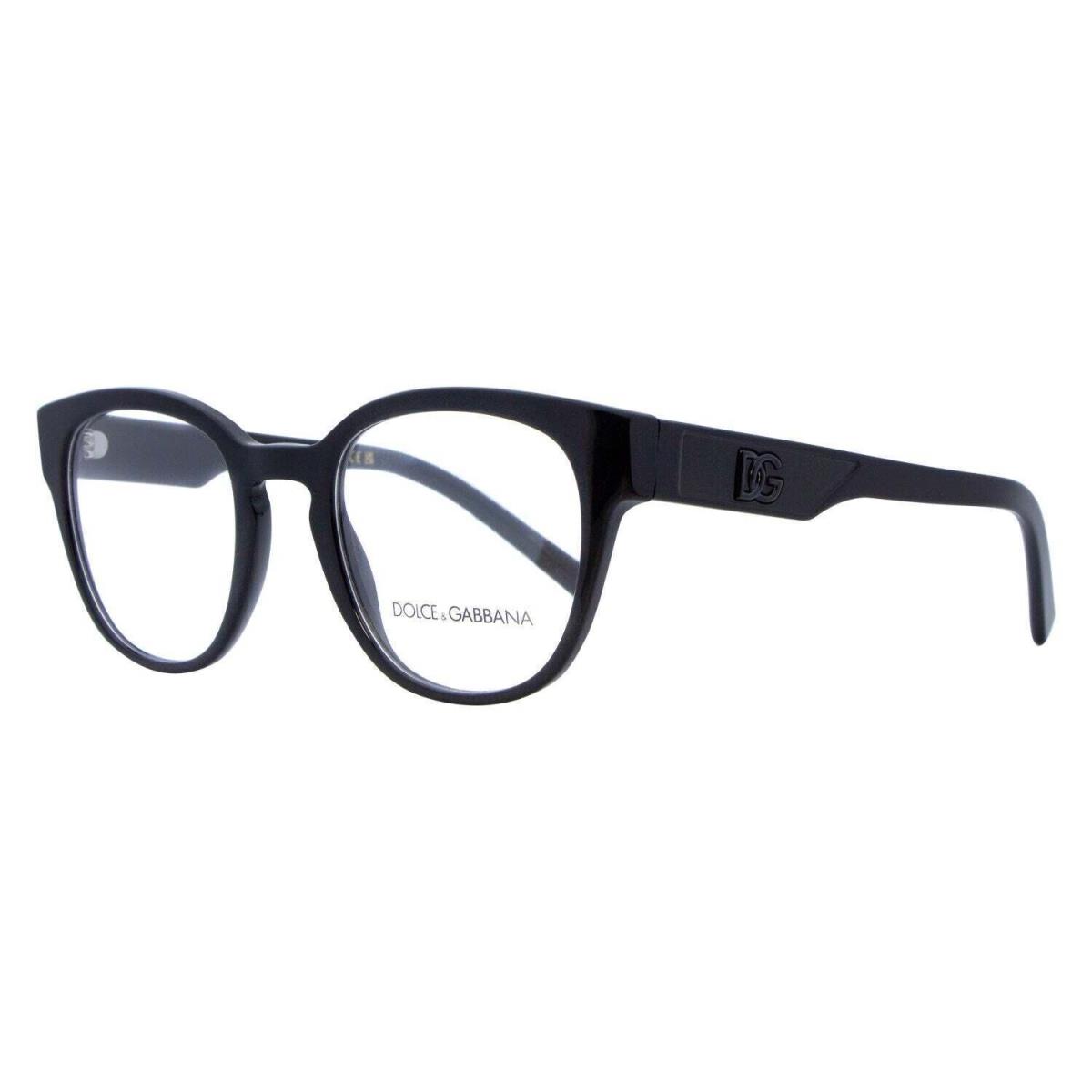 Dolce Gabbana Round Eyeglasses DG3350 501 Black 49mm Optical Frame