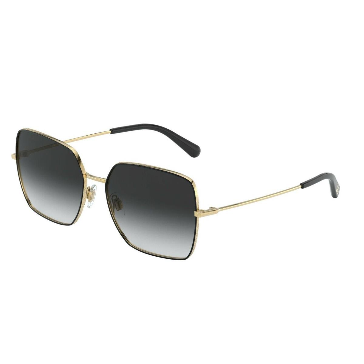 Dolce Gabbana Slim DG 2242 Black Gold/grey Shaded 1334/8G Sunglasses