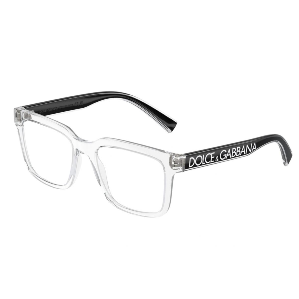 Dolce Gabbana Eyeglasses DG 5101 3133 52-18 145 Crystal Frames White Logos