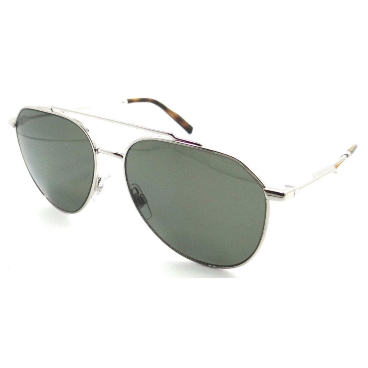 Dolce Gabbana Sunglasses DG 2296 05/9A 58-15-145 Silver / Dark Green Polarized