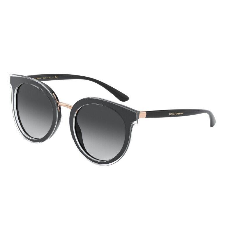 Dolce Gabbana Sunglasses DG4371 53838G Top Crystal on Black Gray Gradient