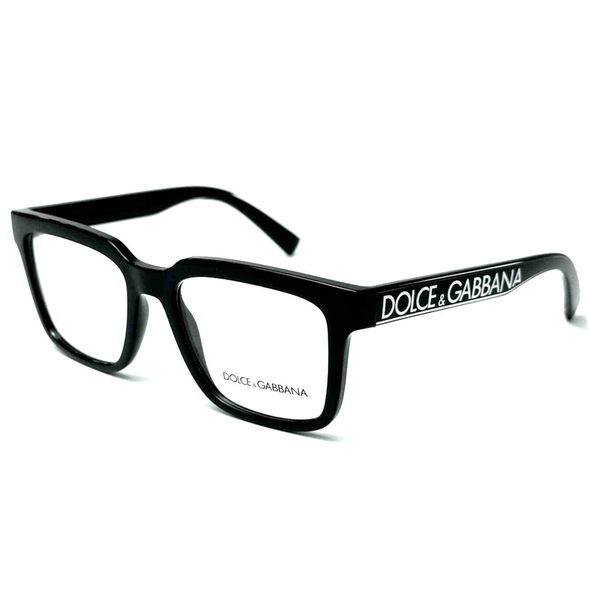 Dolce Gabbana Eyeglasses DG 5101 501 52-18 145 Black Frames w/ White Logos