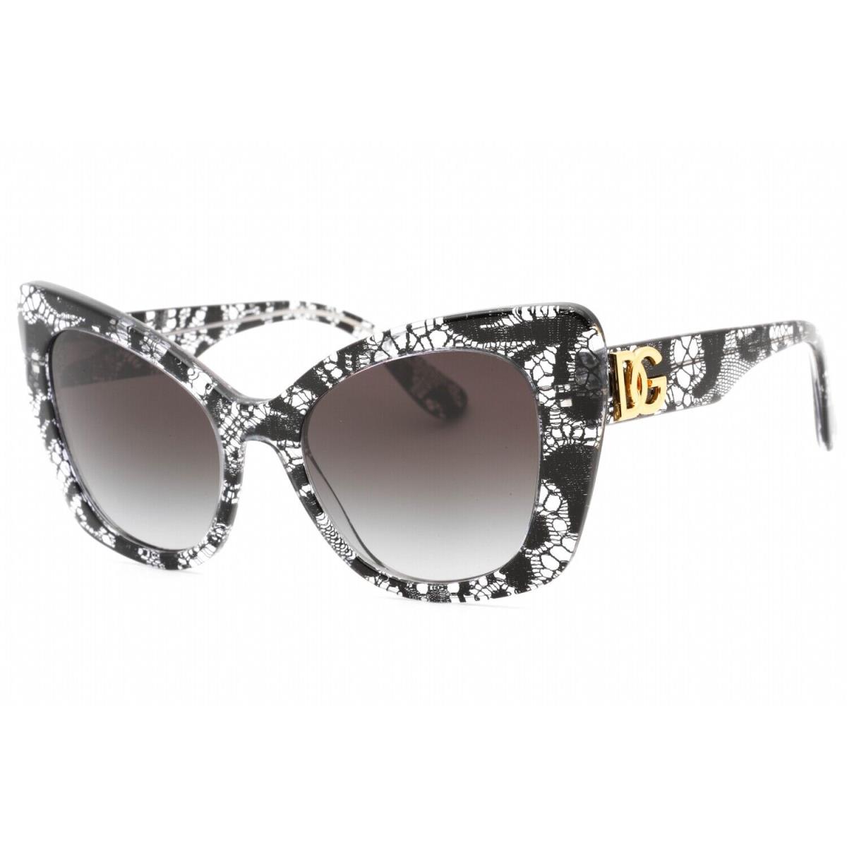 Dolce Gabbana DG4405 32878G Sunglasses Pattern Black Frame Grey Gradient