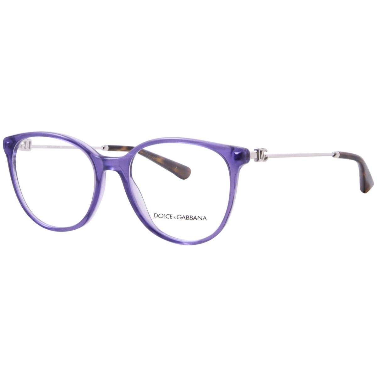 Dolce Gabbana DG3363 3407 Eyeglasses Women`s Fleur Purple Full Rim 52mm