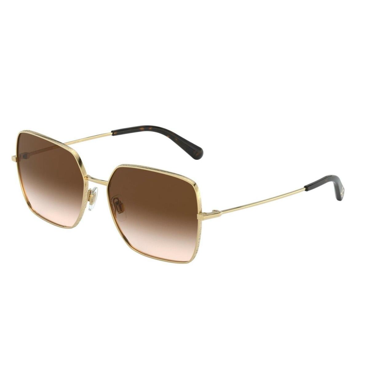 Dolce Gabbana Slim DG 2242 Gold/brown Shaded 02/13 Sunglasses