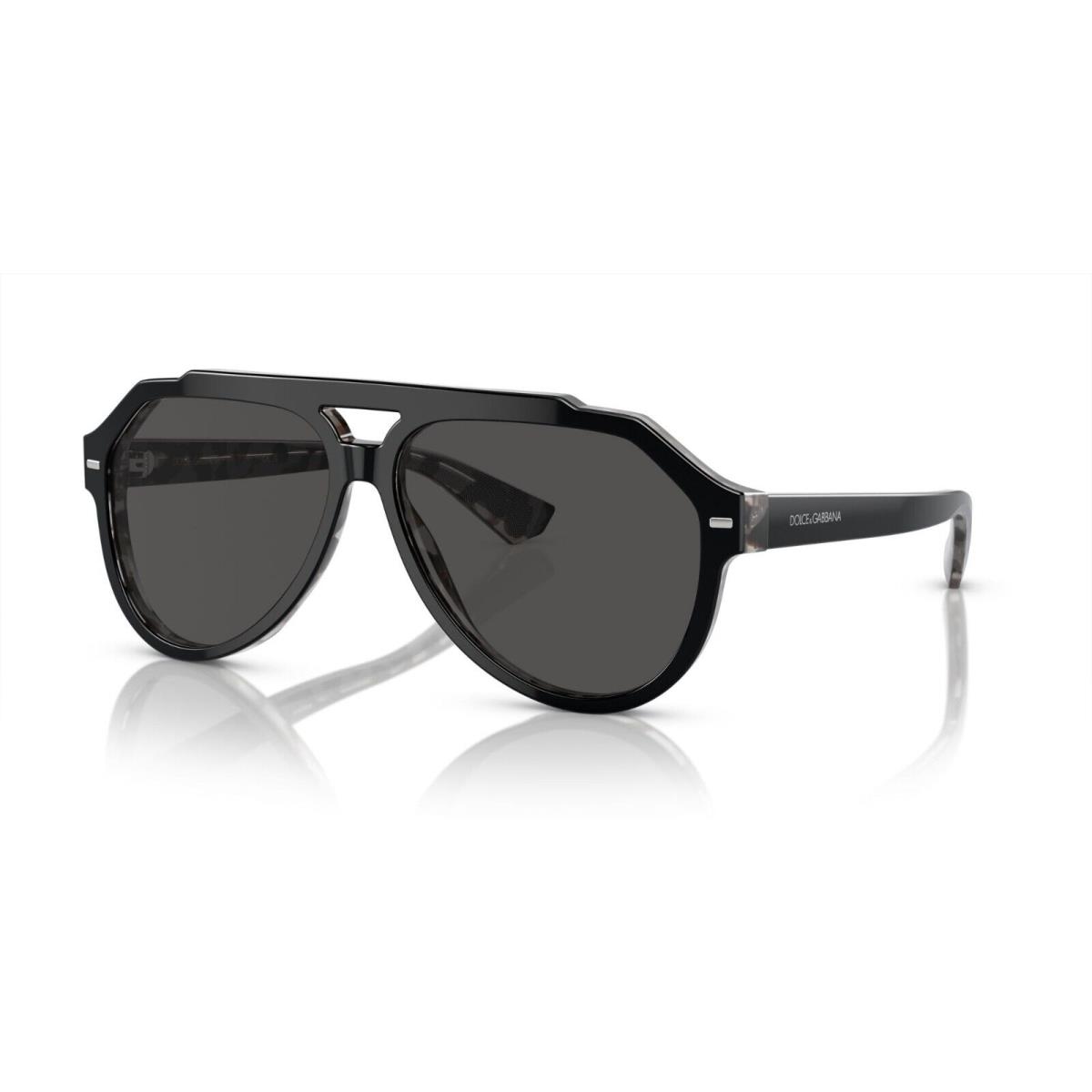 Dolce Gabbana DG 4452 Black On Grey Havana/dark Grey 3403/87 Sunglasses