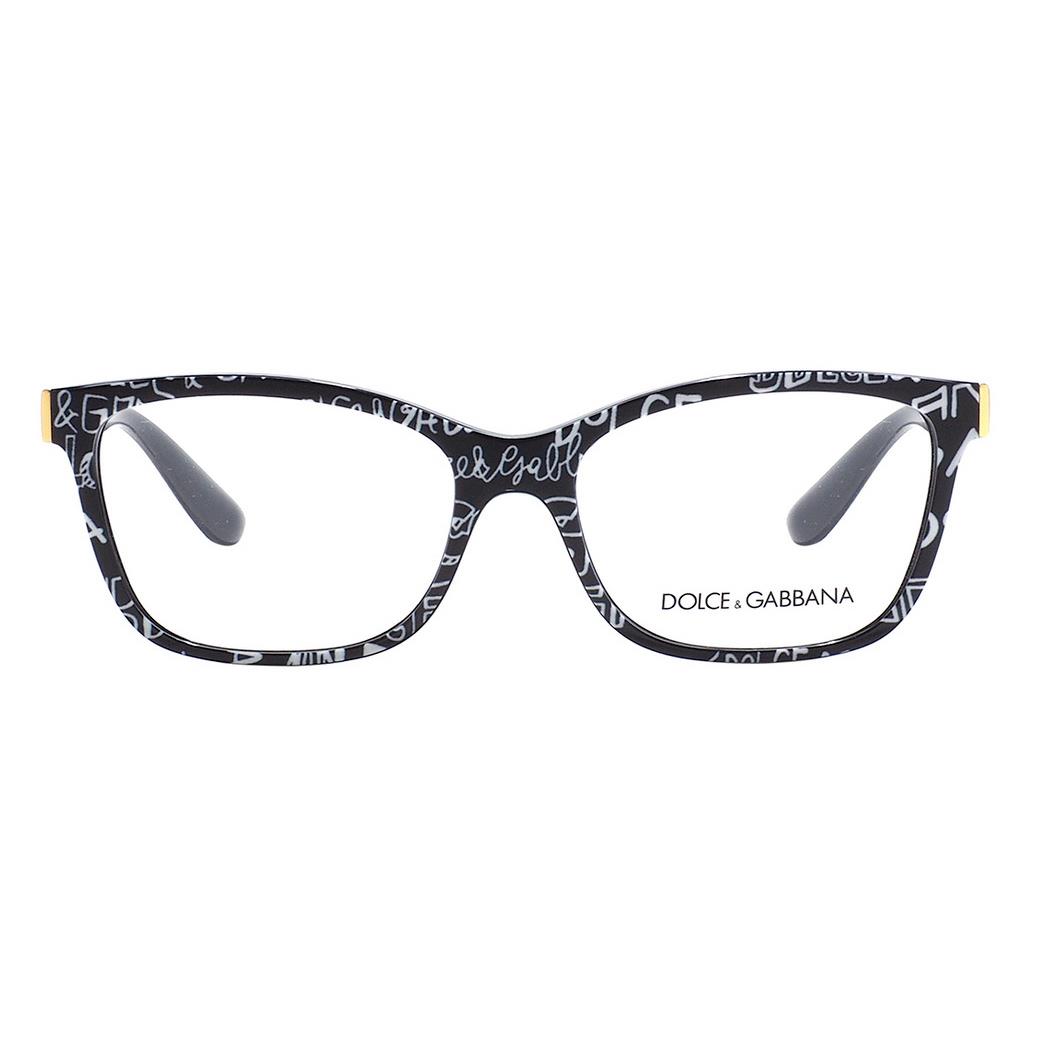 Dolce Gabbana Eyeglasses DG5077 3313 52 Black Graffiti Frame 52-16-140