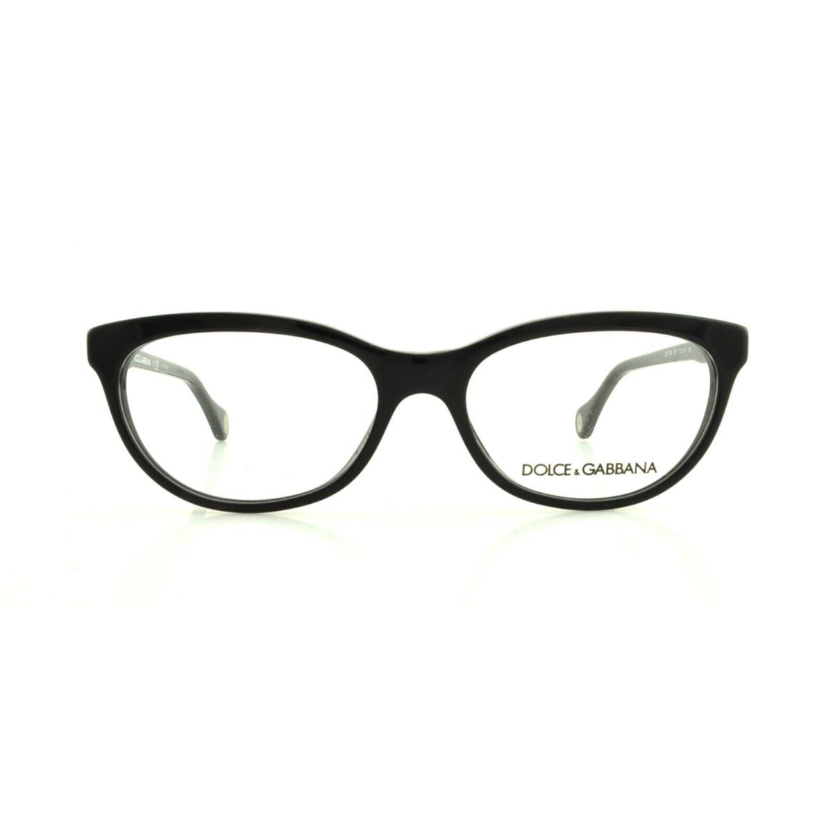 Dolce Gabbana D G DD 1245 Black 501 Plastic Cat Eye Eyeglasses 51-16-140 RX