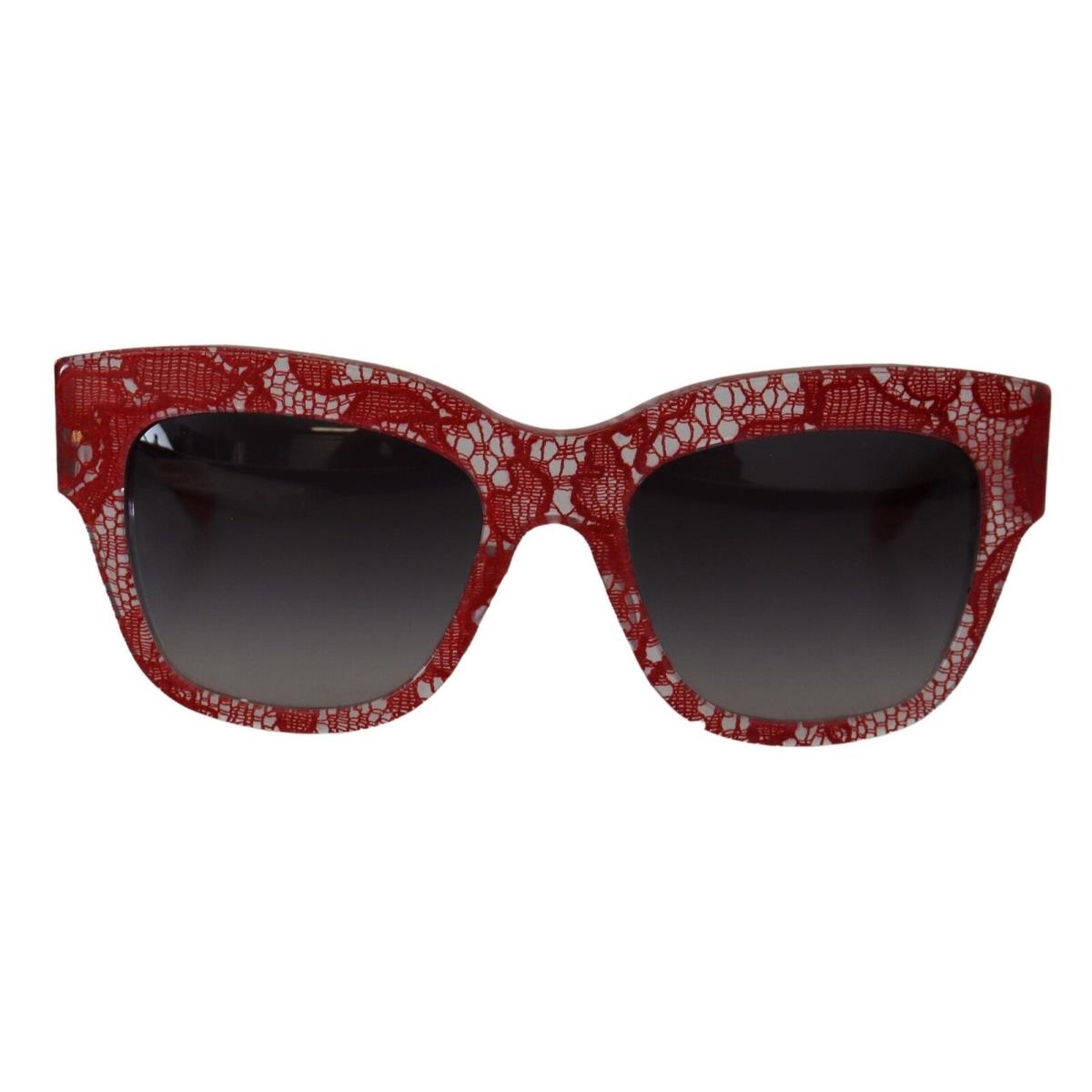 Dolce Gabbana Red Lace Acetate Rectangle Shades DG4231Sunglasses