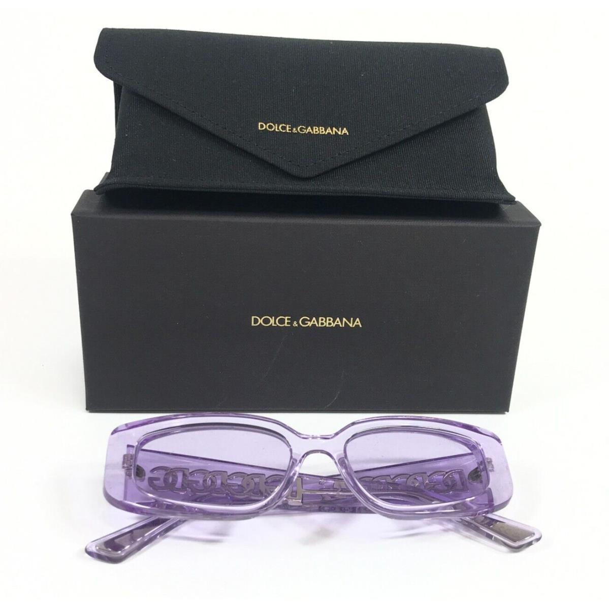 Dolce Gabbana Sunglasses DG4445 3382/1A Clear Purple Cat Eye w/ Purple Lenses