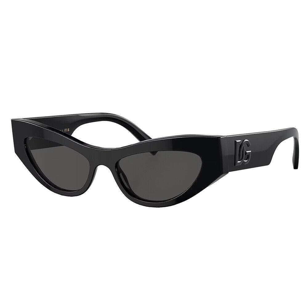 Dolce Gabbana DG 4450 501/87 Black Plastic Sunglasses Dark Grey Solid Color