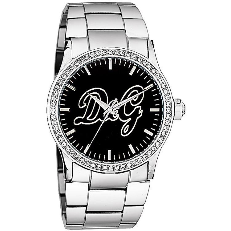 Dolce and Gabbana DW0845 Black Dial Stainless Steel Women`s Watch Great Gift