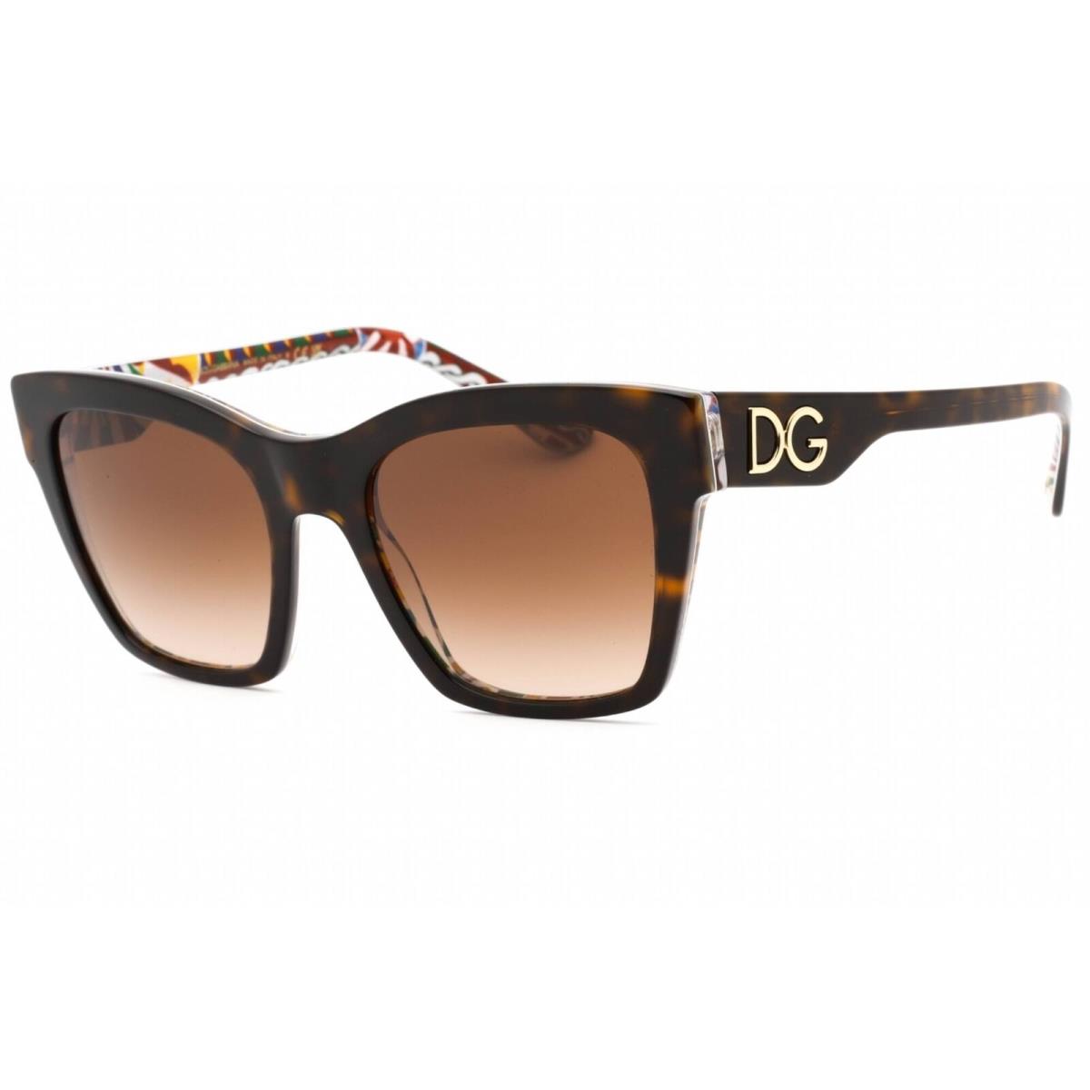 Dolce Gabbana Women`s Sunglasses Havana Cat Eye Full Rim Frame 0DG4384 321773