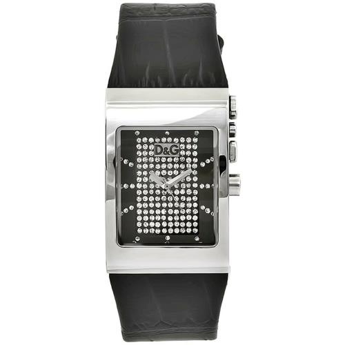 D G DW0154 Dolce Gabbana Quartz Ladies Black Designer Watch Leather