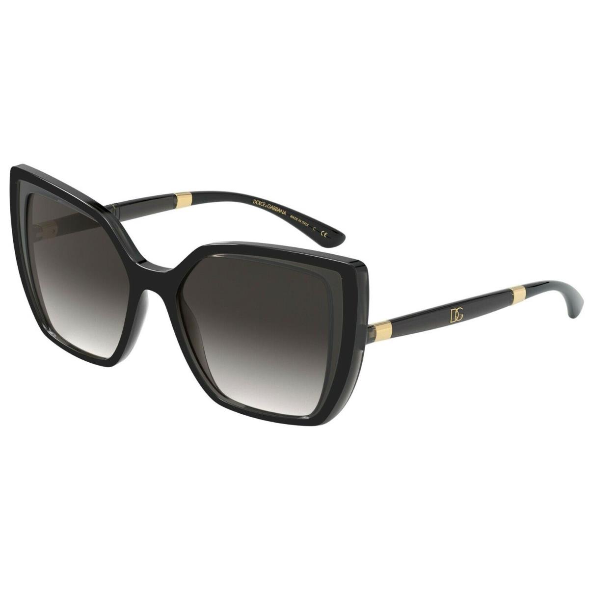 Dolce Gabbana DG Monogram DG 6138 Black Grey/grey Shaded 3246/8G Sunglasses