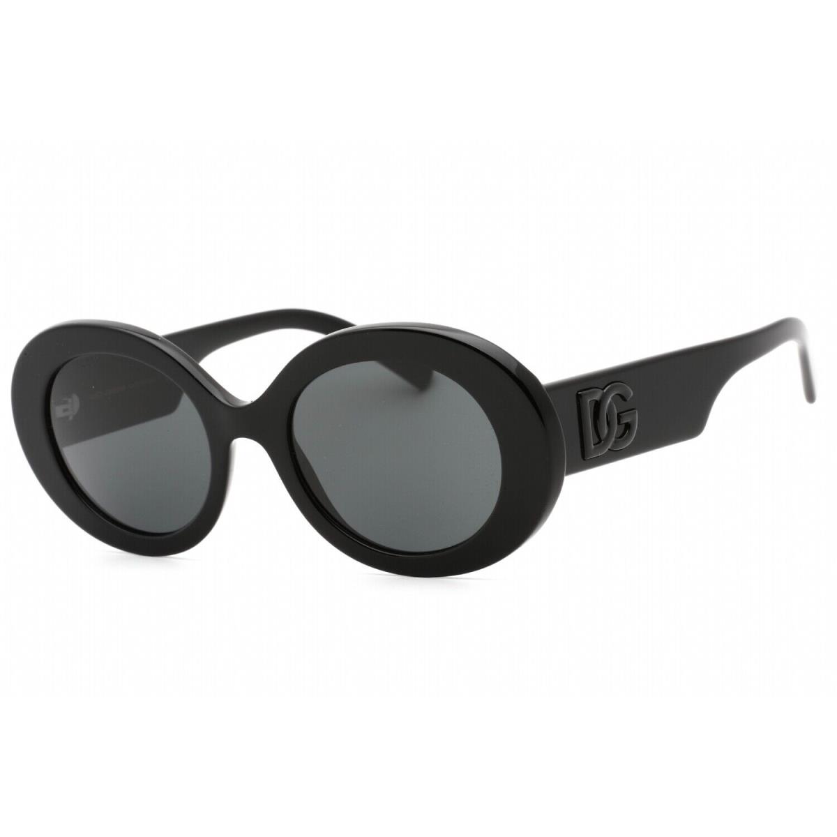 Dolce Gabbana DG4448 501 87 Sunglasses Black Frame Dark Grey Lenses 51mm