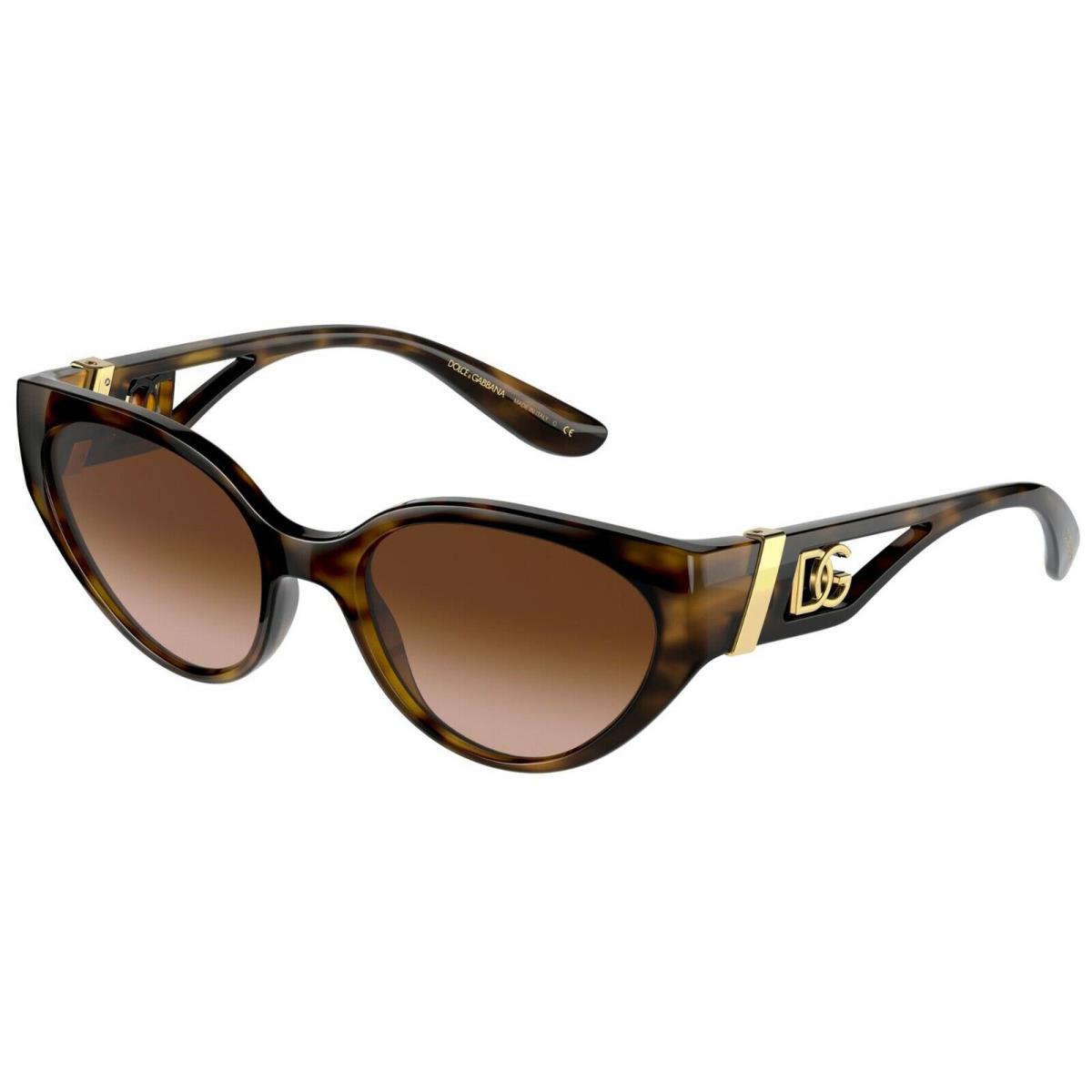 Dolce Gabbana Monogram DG 6146 Dark Havana/brown Shaded 502/13 Sunglasses