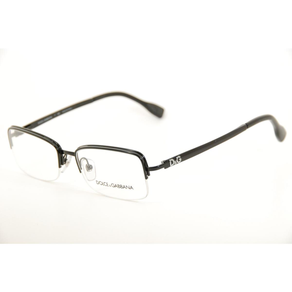 Dolce Gabbana 5107 01 Black 52mm Half Rim Frames Eyeglasses RX