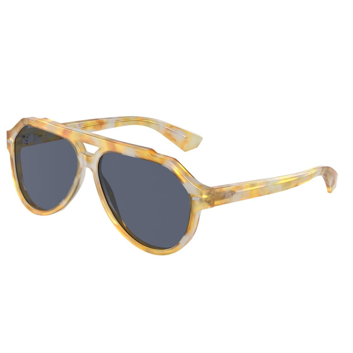 Dolce Gabbana DG4452 34222V Yellow Tortoise Blue Polarized 60mm Men Sunglasses