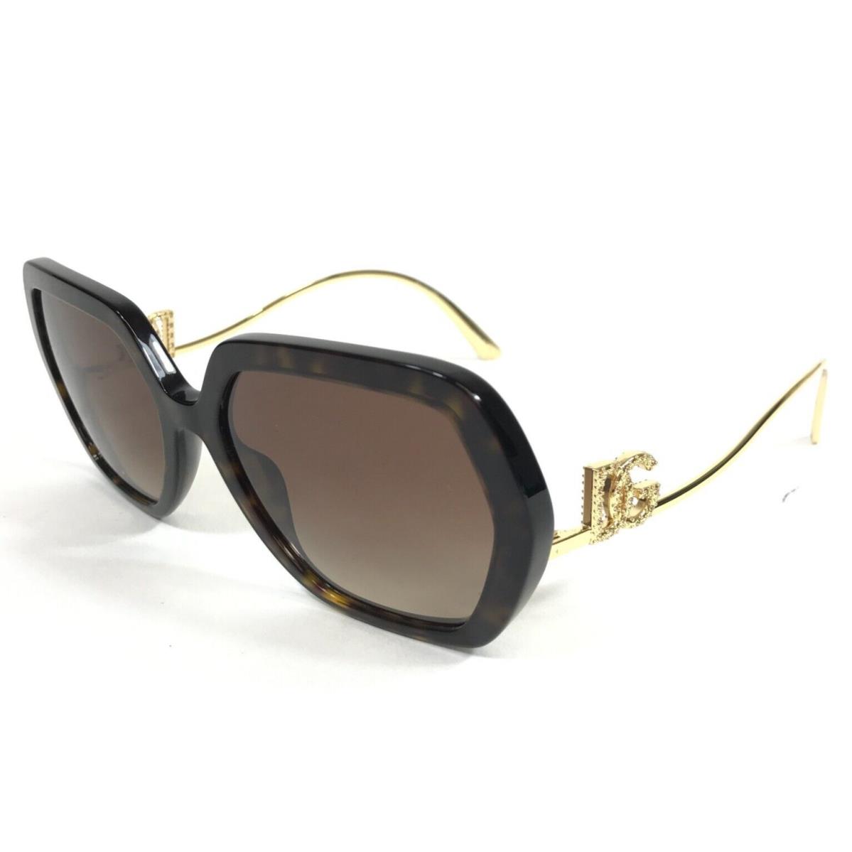 Dolce Gabbana Sunglasses DG4468-B 502/13 Gold Tortoise Octagon Crystal Frames