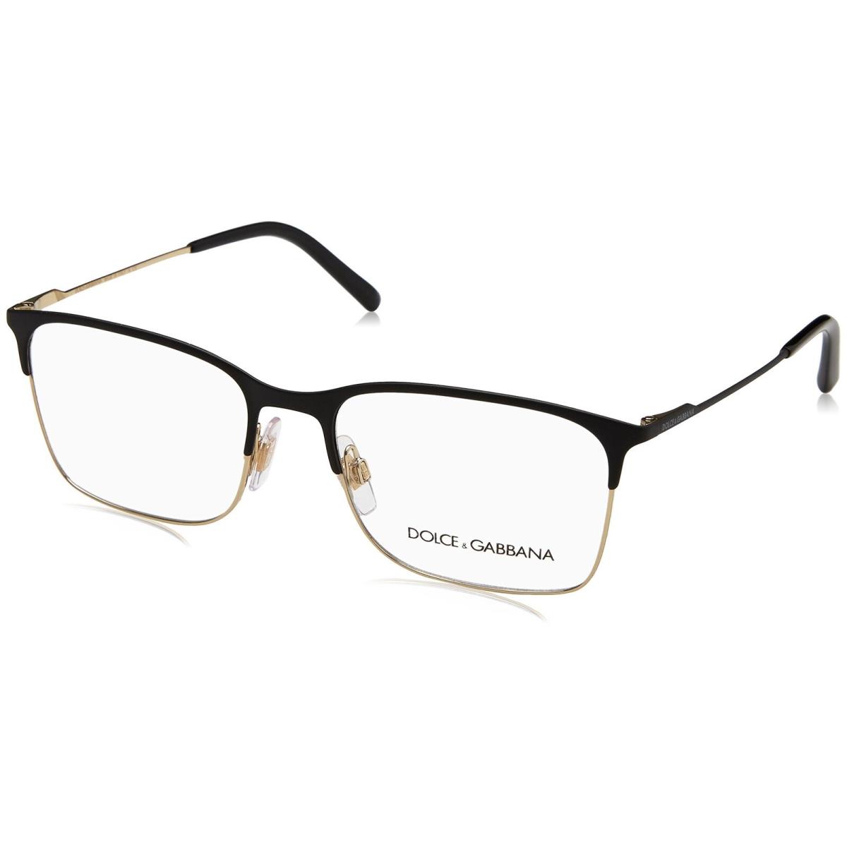 Dolce Gabbana DG1289 1305 Matte Black Pale Gold Eyeglasses 54/17/145