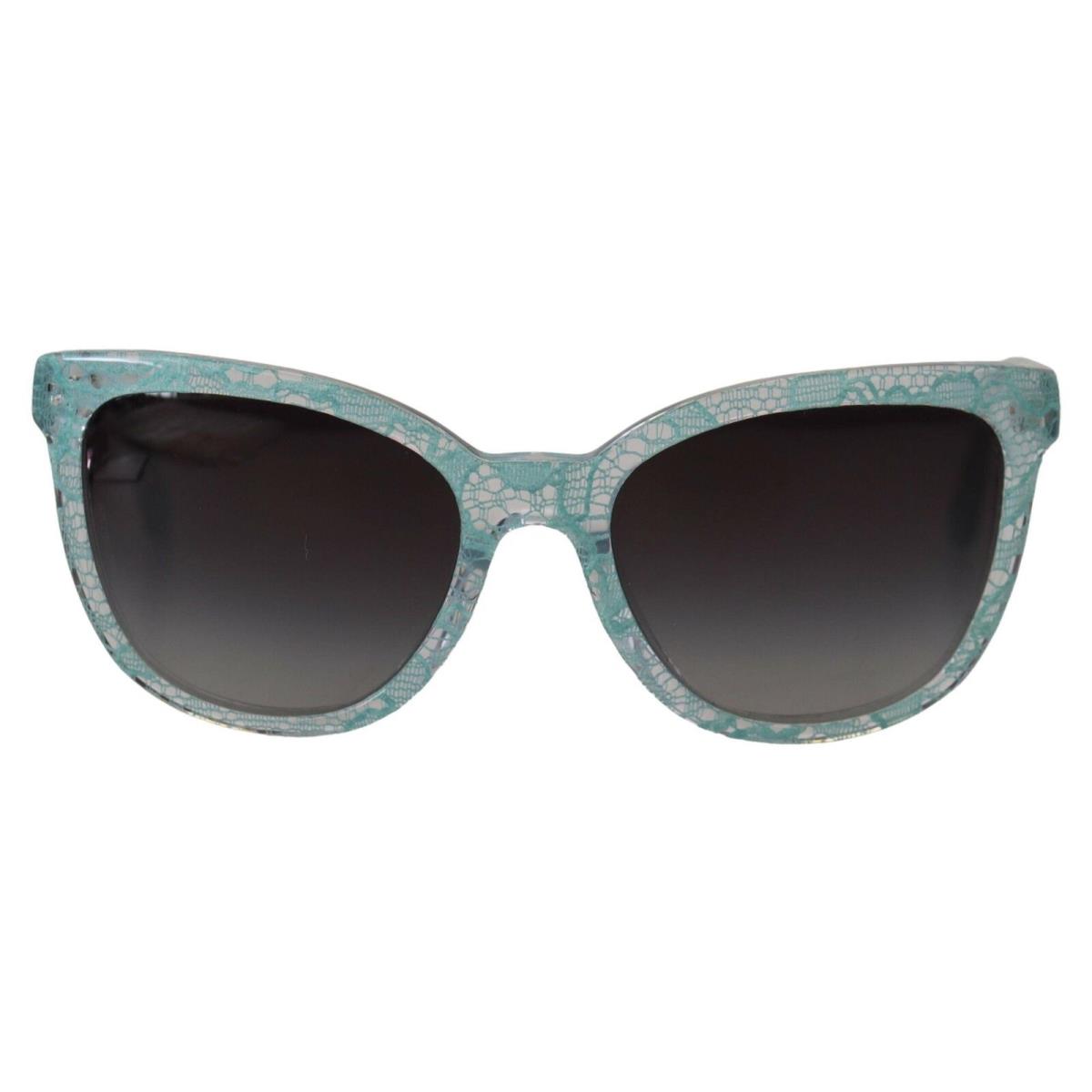 Dolce Gabbana Blue DG4190 Lace Crystal Acetate Butterfly Sunglasses