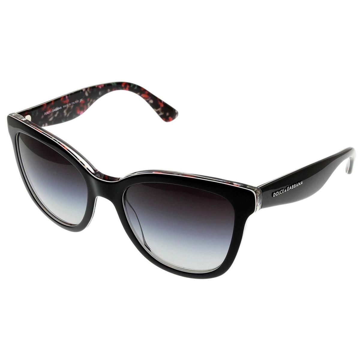 Dolce Gabbana Sunglasses Women Black White Cat Eye DG4190 27798G