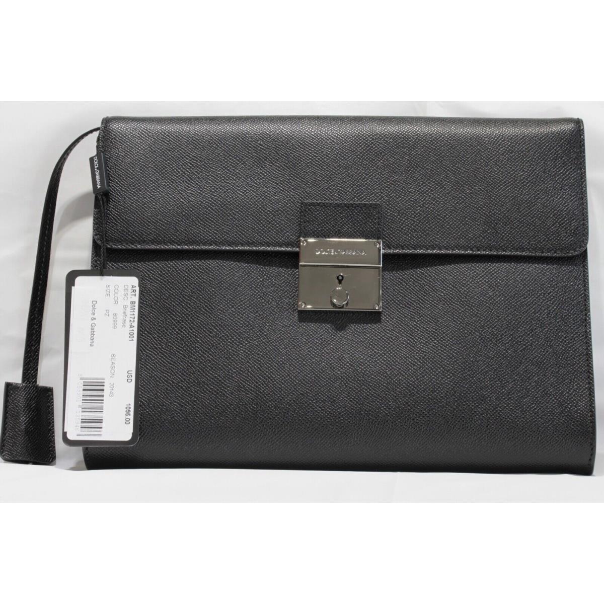 Dolce Gabbana Briefcase BM1172-A1001 Black Textured Leather 80999 Bag