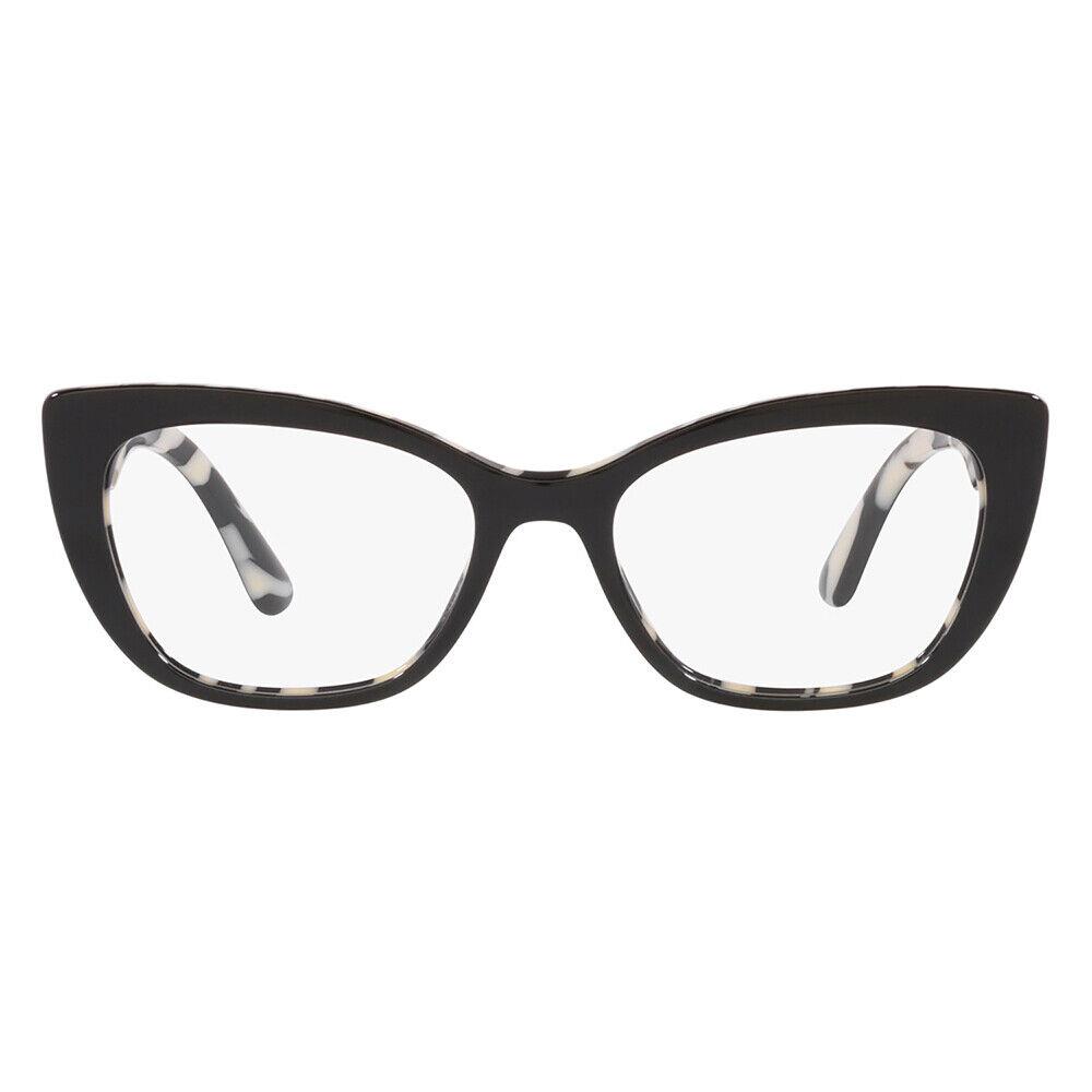 Dolce Gabbana DG 3360 3372 Top Black on Zebra Plastic Cat-eye Eyeglasses 52mm