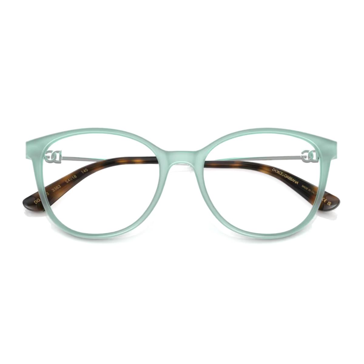 Dolce Gabbana Eyeglasses DG 3363 3383 54-18 Teal Silver Round Cateye Frames