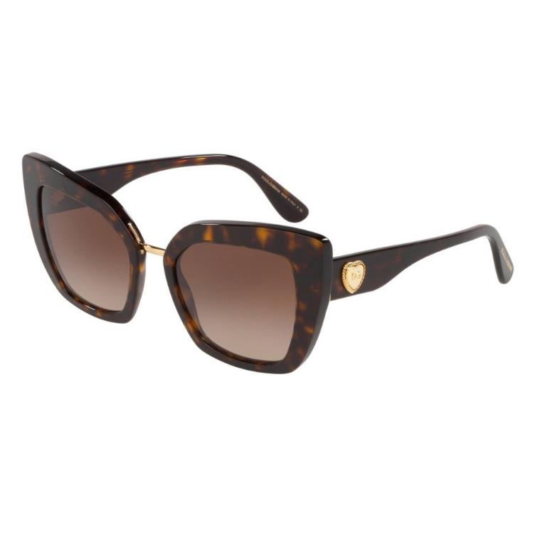 Dolce Gabbana DG4359F 502/13 52 Havana Cat Eye Women`s Sunglasses